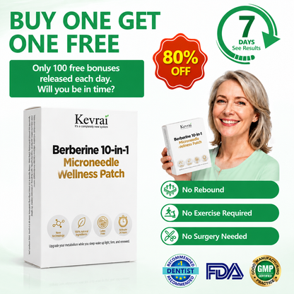 Doctor Recommended 🌟 | Kevrai® Berberine 10-in-1 Nano Microneedle Patch | ✅