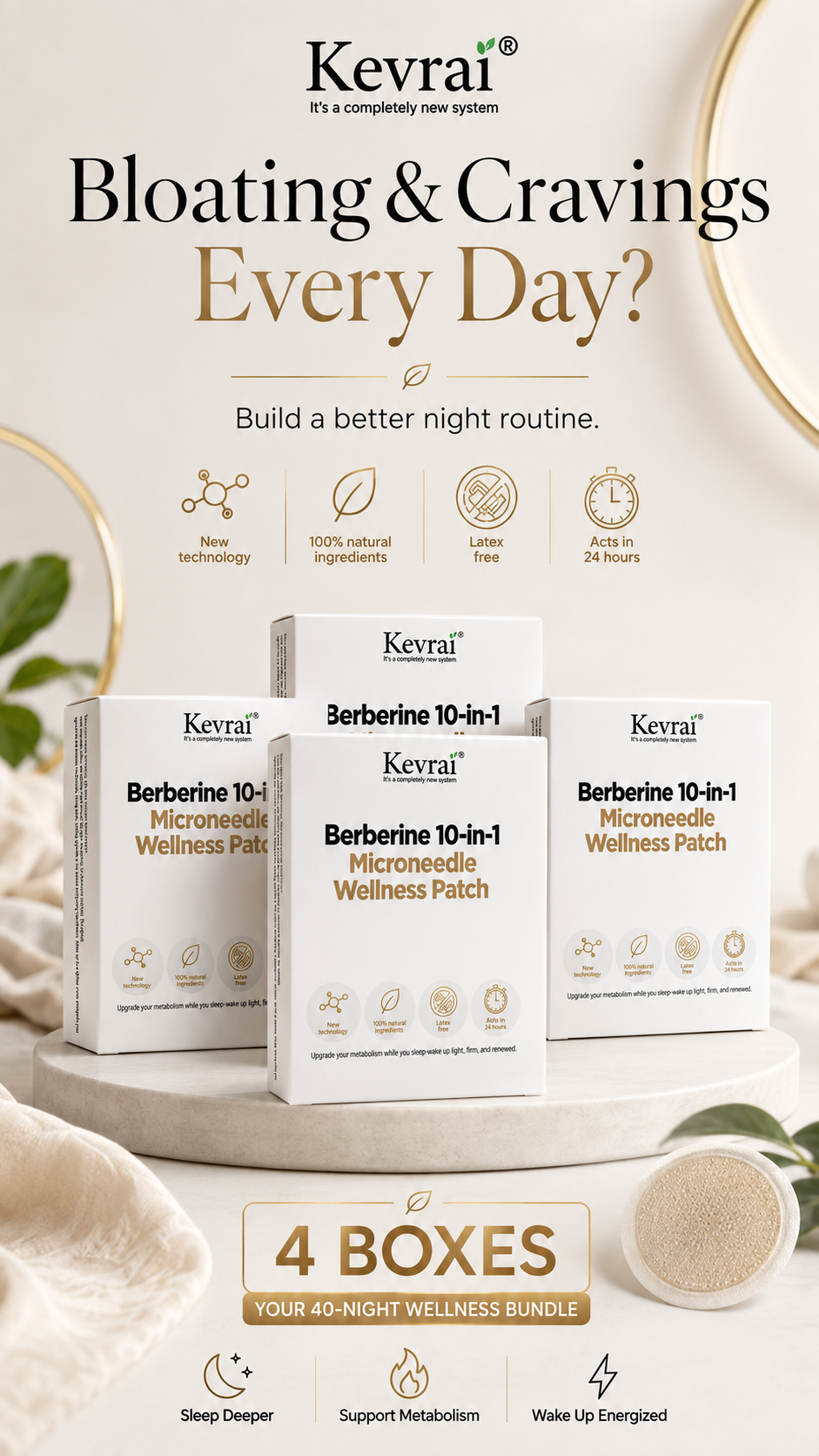 Doctor Recommended 🌟 | Kevrai® Berberine 10-in-1 Nano Microneedle Patch | ✅