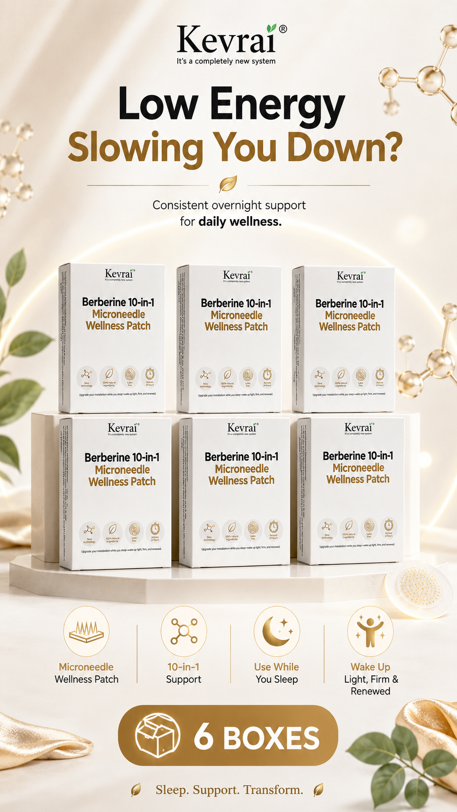 Doctor Recommended 🌟 | Kevrai® Berberine 10-in-1 Nano Microneedle Patch | ✅