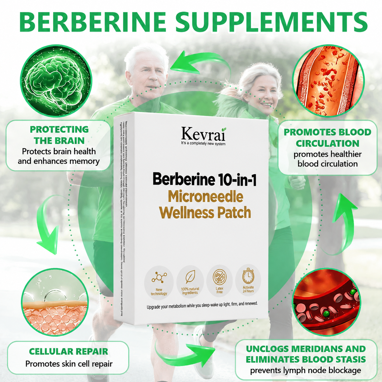 Doctor Recommended 🌟 | Kevrai® Berberine 10-in-1 Nano Microneedle Patch | ✅